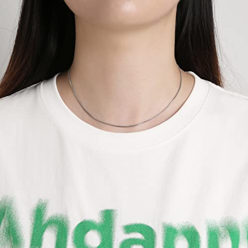 HZMAN 1.2mm Silver Snake Chain Necklace for Men Women Thin Stainless Steel Chain Necklace 16"-30'' Jewelry Gift (Silver,1.2mm,18) - Image 4