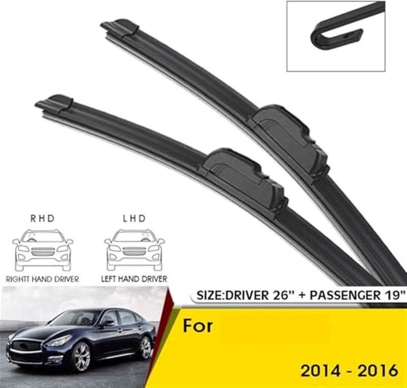 DEMULAX Car Front Wiper Blades for Infiniti Q70 (2014-2016) - Image 4