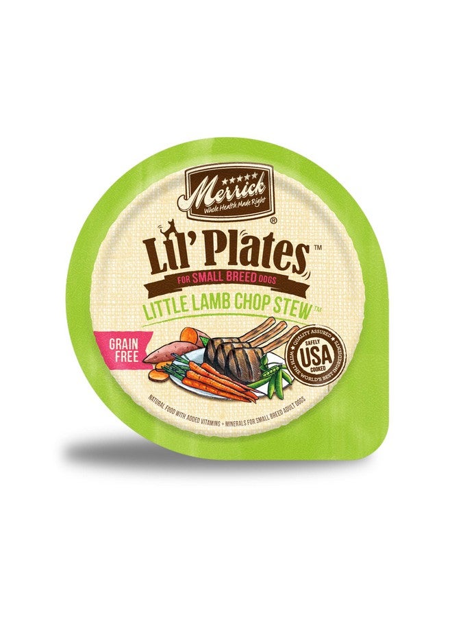 ميريك طعام كلاب طبيعي رطب خالٍ من الحبوب والغلوتين من Lil' Plates للكلاب الصغيرة، حساء لحم الضأن الطري الصغير - (عبوة من 12 قطعة) عبوات سعة 3.5 أونصة - Image 1