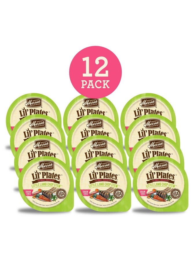 ميريك طعام كلاب طبيعي رطب خالٍ من الحبوب والغلوتين من Lil' Plates للكلاب الصغيرة، حساء لحم الضأن الطري الصغير - (عبوة من 12 قطعة) عبوات سعة 3.5 أونصة - Image 2