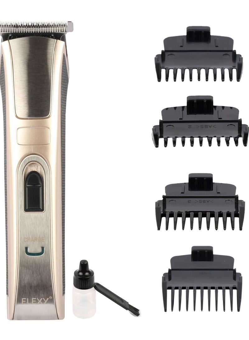 Flexy FLEXY Professional Trimmer: Stainless Steel Blades, High-Speed Silver Alloy Motor, 8-Hour Charge for 60 Min Cordless Use, Ni-Cd Battery, Charging Indicator, 2-Year Warranty  - Image 3