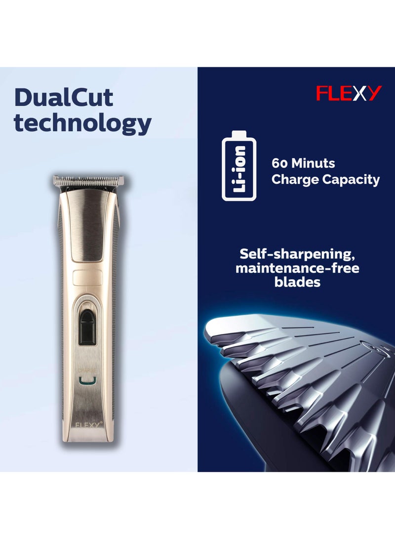 Flexy FLEXY Professional Trimmer: Stainless Steel Blades, High-Speed Silver Alloy Motor, 8-Hour Charge for 60 Min Cordless Use, Ni-Cd Battery, Charging Indicator, 2-Year Warranty  - Image 4