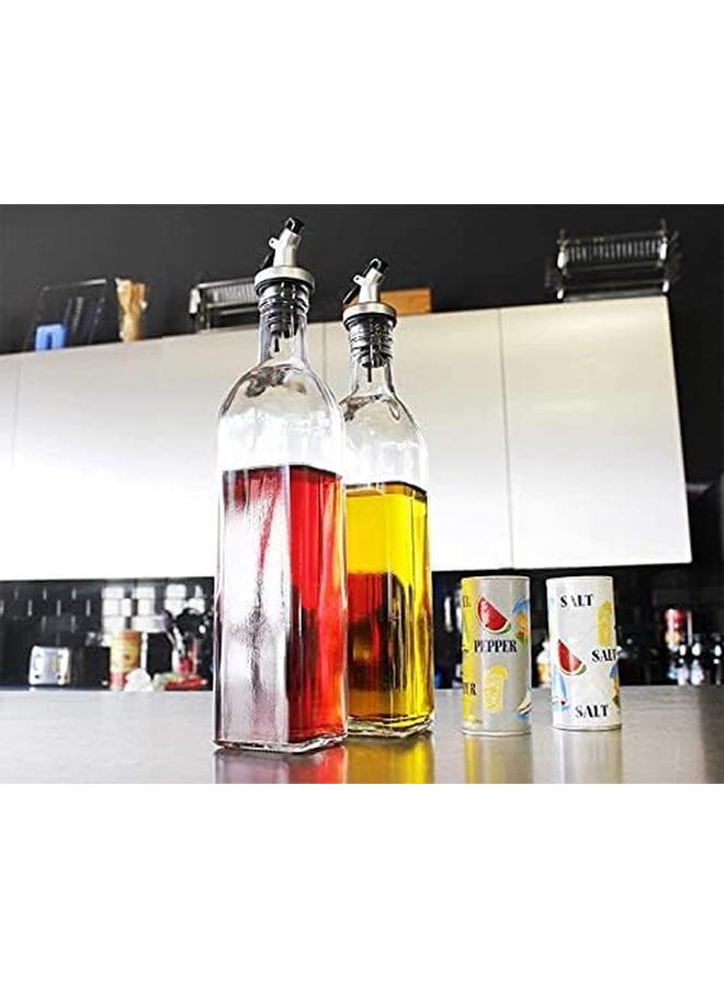 إي سي في في زجاجة موزع زيت الزيتون للمطبخ زيت الطبخ والخل إبريق زجاجي 500 مللي زجاجة زيت من الزجاج الشفاف صنبور مدفق الزيت - Image 2