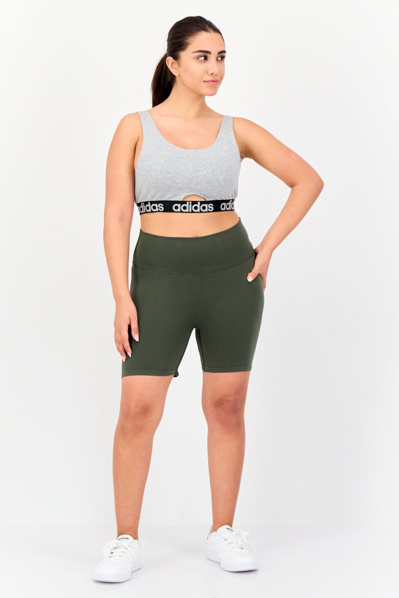 Adidas Women Brand Logo Non-Padded Bralette, Grey  - Image 4