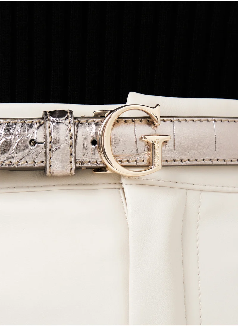 GUESS Logo Detailed None Allocated Hole  Belt