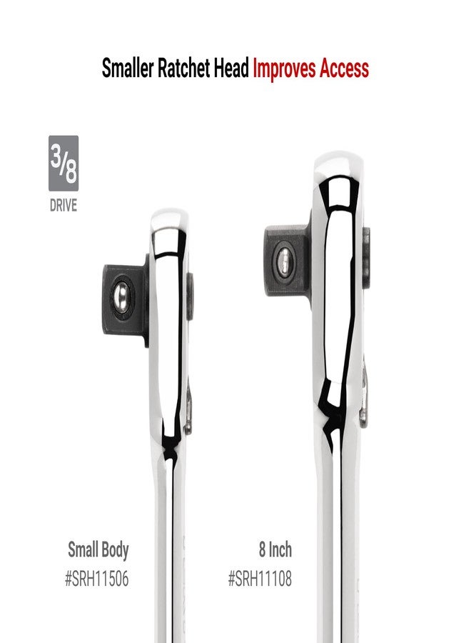 TEKTON 3/8 Inch Drive x 6 Inch Flex Head Quick-Release Small Body Ratchet | SRH31506 - Image 3