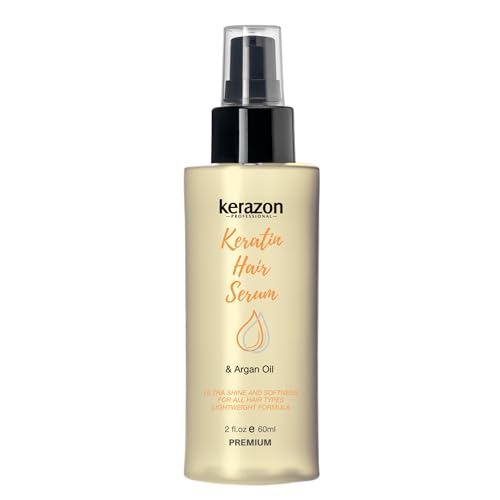 Kerazon Professional Kerazon Keratin Hair Serum Argan Oil Smoothing Dry Damage Repair Treatment Premium Formula, Anti Frizz Hair Protection - Image 1