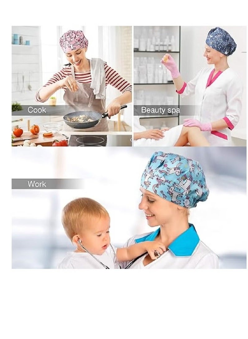 قبعة جراحية مطبوعة من القطن طقم كيميائي عمامة - Image 5