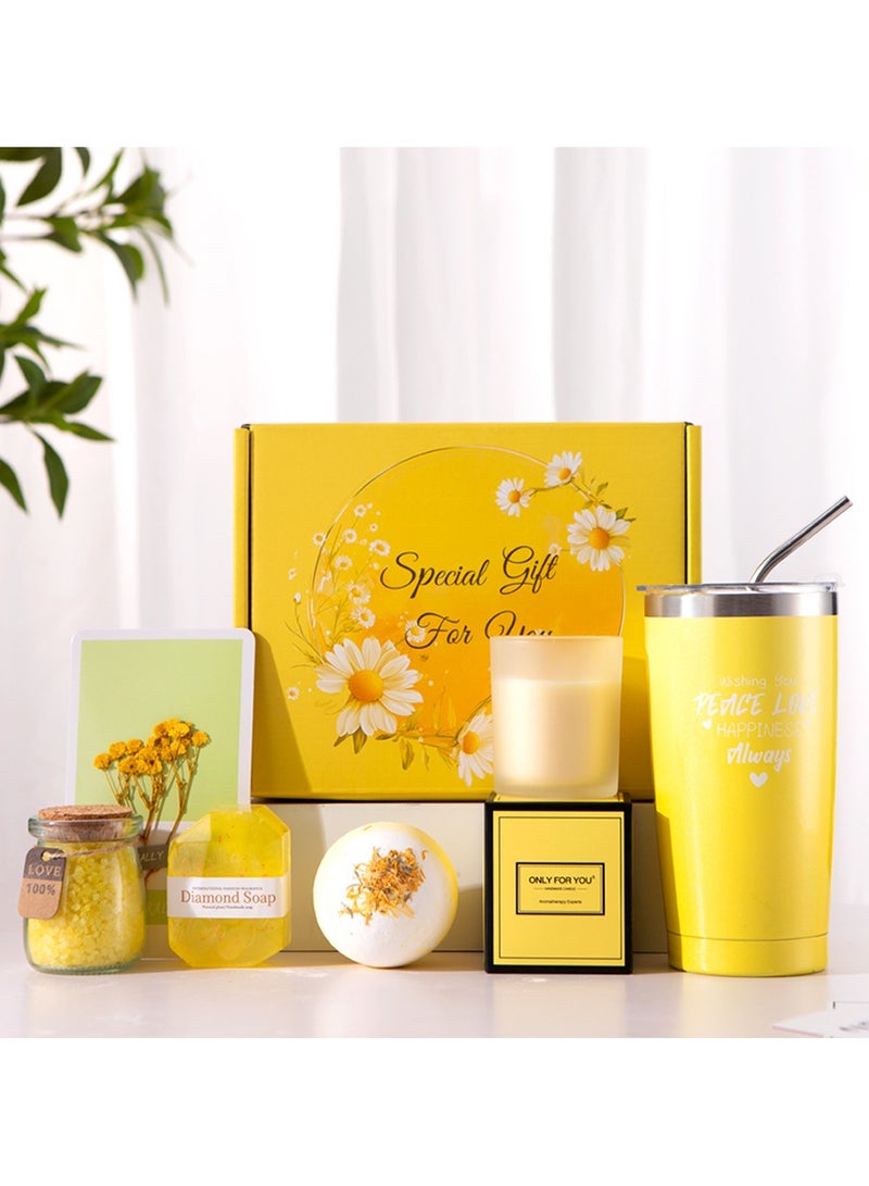 Birthday Gift Set for Women ,11 PCS  Chamomile Scented Candles & Bath Bombs Set,Gift Set for Ladies Gifts for Women Wife for Birthday Mother's Day Women's Day,Bubble Bath Set Gifts for Women,Relaxing Spa Gift Set for Women Spa Gift Basket Best Gift Box for Mom, Wife, Friends, and Sisters Gift for Wife