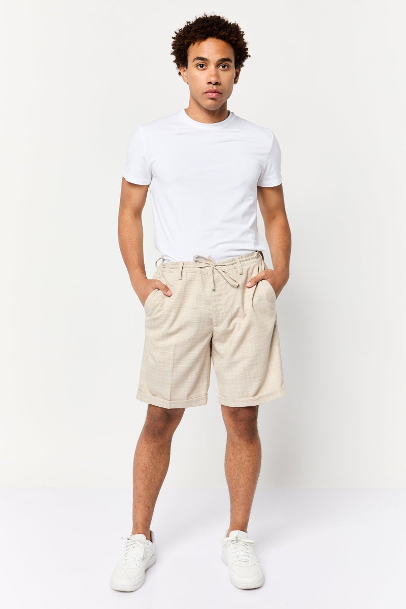 Celio شورتات تشيكر للرجال، بيج داكن - Image 2