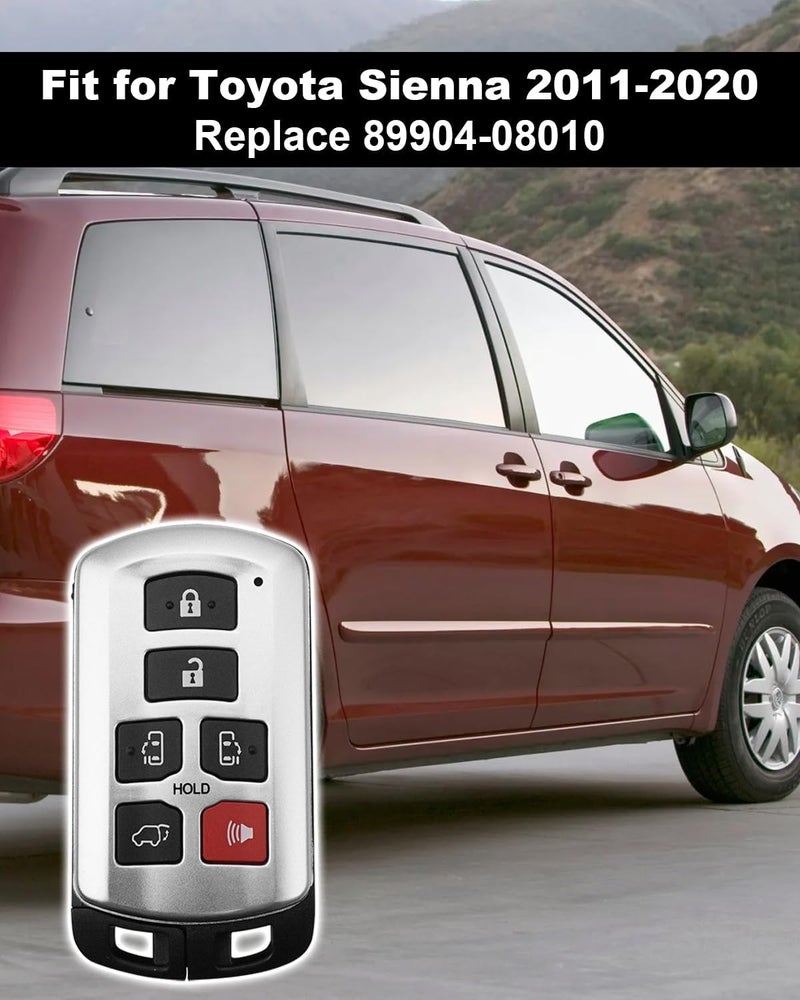 QAGGUM 6 Button Remote Key Fob for Toyota Sienna (2011-2020) - Keyless Entry Remote Control - Image 5