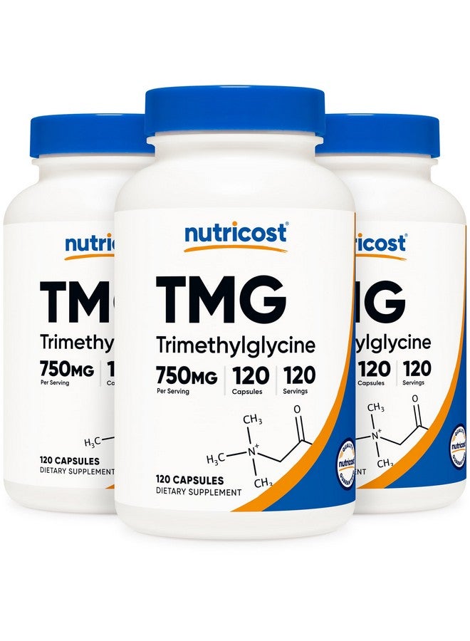 Nutricost TMG 750mg, 120 Capsules (3 Bottles) - Image 1
