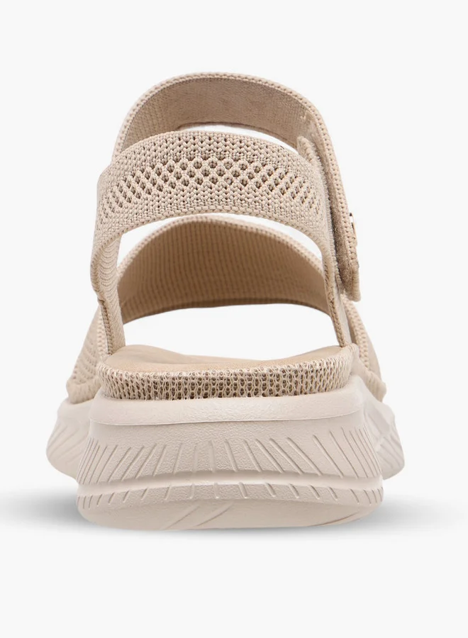 Le Confort Women Textured Open Toe Sandals with Hook and Loop Closure