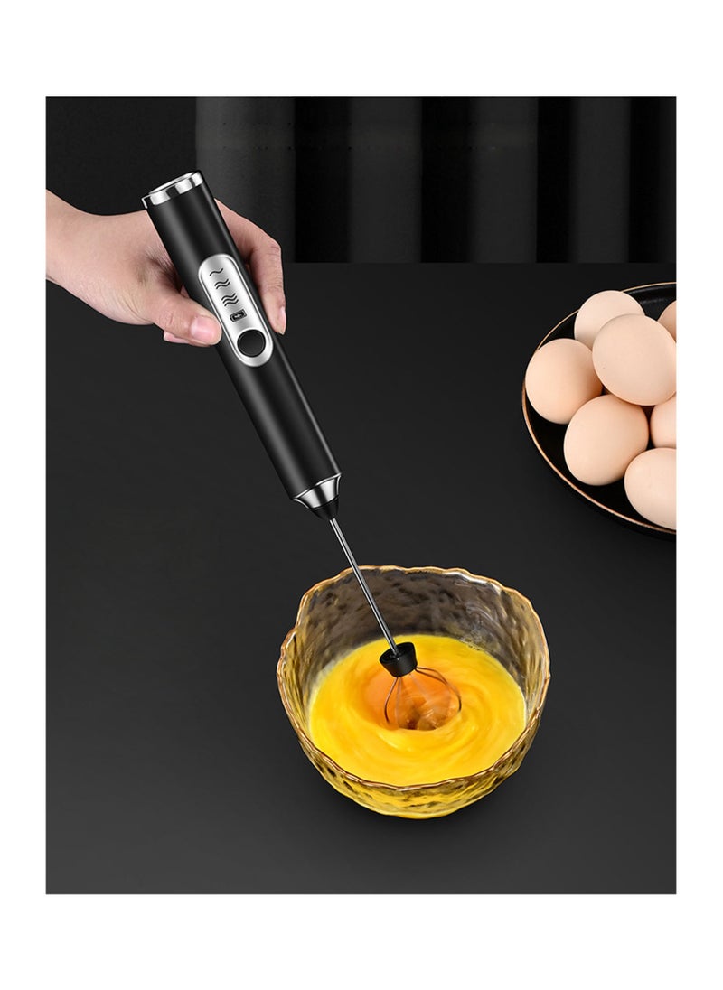Loquat Electric Milk Frother Handheld Electric Whisk Coffee Frother Egg Beater Milk Cappuccino Latte Frother Drink Mixer Kitchen Tools Black  - Image 5