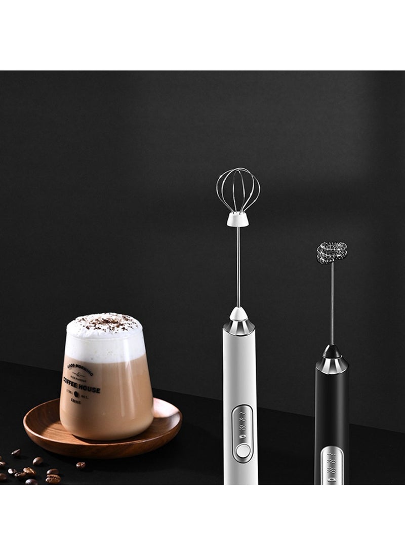 Loquat Electric Milk Frother Handheld Electric Whisk Coffee Frother Egg Beater Milk Cappuccino Latte Frother Drink Mixer Kitchen Tools Black  - Image 3