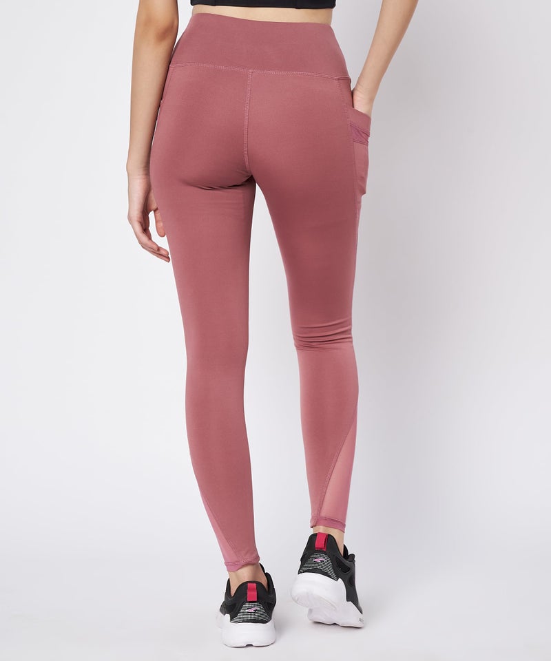 Mehrang Gym wear Mesh Legging Workout Pants with Side Pockets/Stretchable Tights/Highwaist Sports Fitness Yoga Track Pants for Women & Girls (in, Alpha, 2XL, Regular, Moove) - Image 2