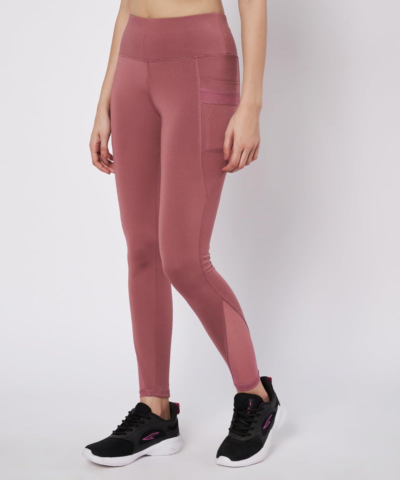 Mehrang Gym wear Mesh Legging Workout Pants with Side Pockets/Stretchable Tights/Highwaist Sports Fitness Yoga Track Pants for Women & Girls (in, Alpha, 2XL, Regular, Moove) - Image 5
