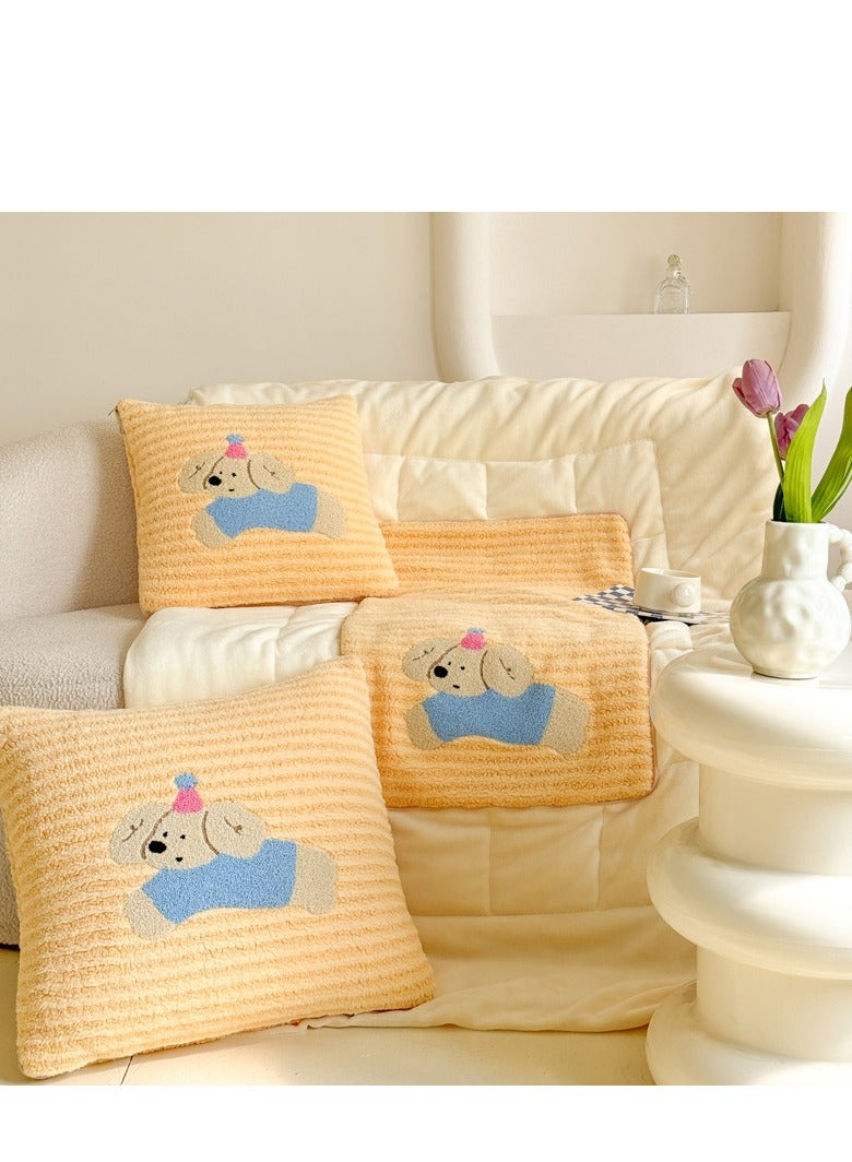 Towel Embroidery Pillow And Blanket Can Be Used For Both Car And Sofa Cushions, Suitable For Travel, Airplanes, Trains, Beds, Offices, And Rest  - Image 1