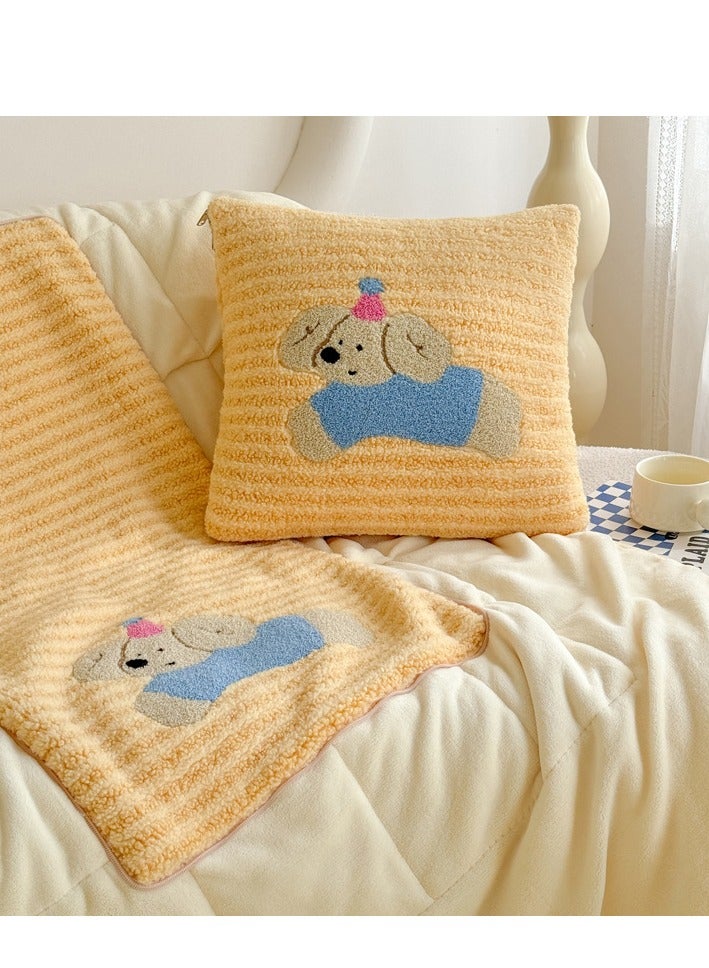 Towel Embroidery Pillow And Blanket Can Be Used For Both Car And Sofa Cushions, Suitable For Travel, Airplanes, Trains, Beds, Offices, And Rest  - Image 3
