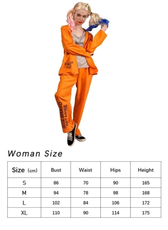 CCOVERY Prisoner Women Jumpsuit Adult Costume Cool Prisoner Uniform Costume,Penitentiary Cosplay Costumes - Image 5
