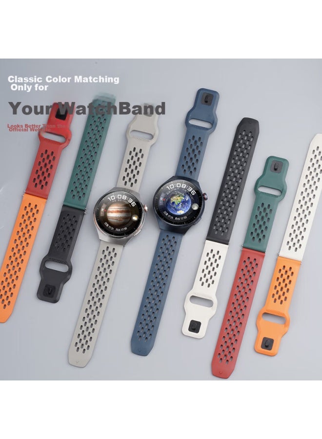 Watchbond Compatible With Huawei Watch Gt4/gt5 Strap, Fkm Fluoroelastomer Breathable Wristband, Universal For Watch4pro, Watch4/3, Smart Sports Gt3/2, Men's And Women's Gt5pro Watch Strap - Image 3