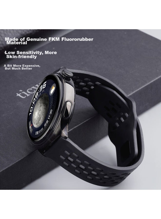 Watchbond Compatible With Huawei Watch Gt4/gt5 Strap, Fkm Fluoroelastomer Breathable Wristband, Universal For Watch4pro, Watch4/3, Smart Sports Gt3/2, Men's And Women's Gt5pro Watch Strap - Image 4