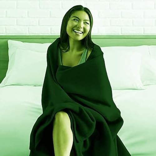 Purav Light Singal Bed Fleece Blanket Soft, Lightweight,Woolen, Winter & Traveling Blanket Ideal AC & All-Season Blanket Polar Fleece-60 X 90''-2 Pc, Green - Image 4