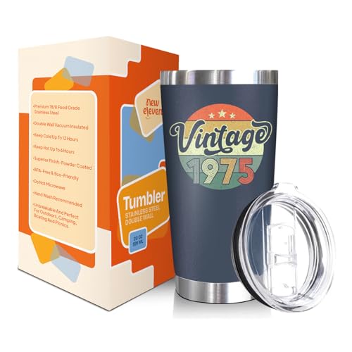 NewEleven 50th Birthday Gifts For Men Women - 1975 50th Birthday Decorations For Him Her - Present For Men Women Turning 50 Year Old Gifts For Mom, Dad, Wife, Husband - 20 Oz Tumbler - Image 2
