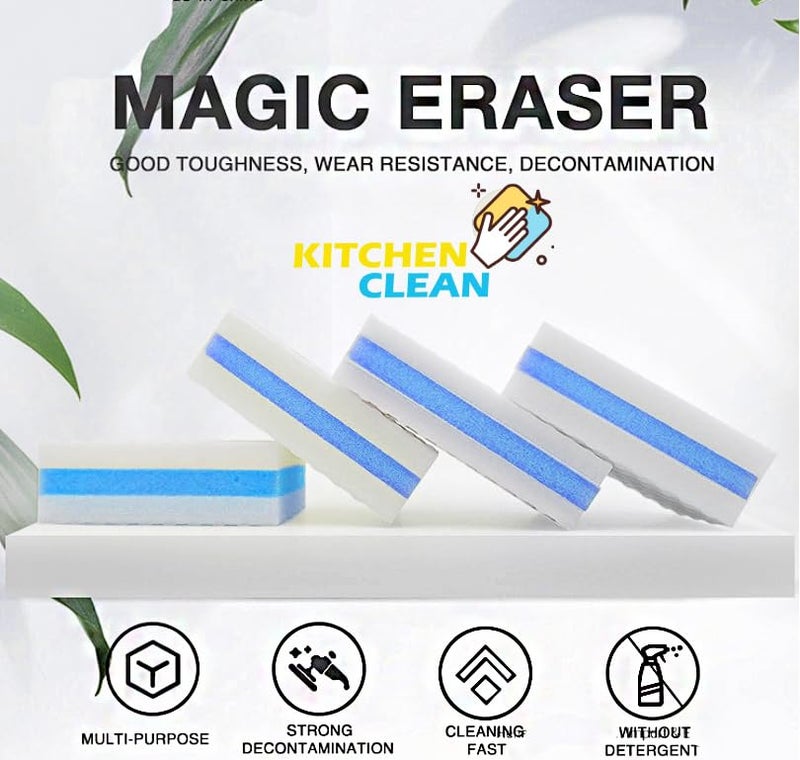 Kitchen Clean Magic Cleaning Sponge Multipurpose Clean Sponge Magic Eraser for Wall Dash Boards Switch Boards Taps Wall Stain Remover Glass Shoes Sneakers Cleaning Sponge Pack of 3