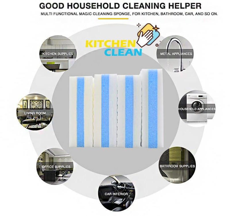 Kitchen Clean Magic Cleaning Sponge Multipurpose Clean Sponge Magic Eraser for Wall Dash Boards Switch Boards Taps Wall Stain Remover Glass Shoes Sneakers Cleaning Sponge Pack of 3