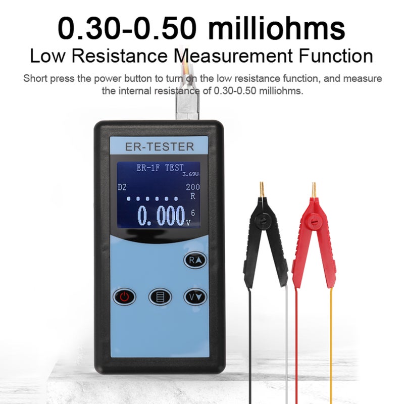 0.01mΩ~200Ω Battery Internal Resistance Tester Four-wire Battery Voltage Resistance Testing Tool Lithium Nickel Hydrogen Phosphate Lithium Button Battery Handheld Portable Battery Internal Resistance - Image 5