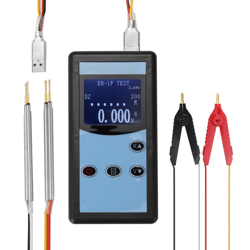 0.01mΩ~200Ω Battery Internal Resistance Tester Four-wire Battery Voltage Resistance Testing Tool Lithium Nickel Hydrogen Phosphate Lithium Button Battery Handheld Portable Battery Internal Resistance - Image 1
