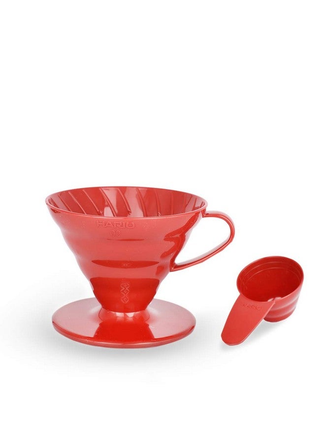 Hario V60 Plastic Coffee Dripper (Size 02, Red) - Image 1