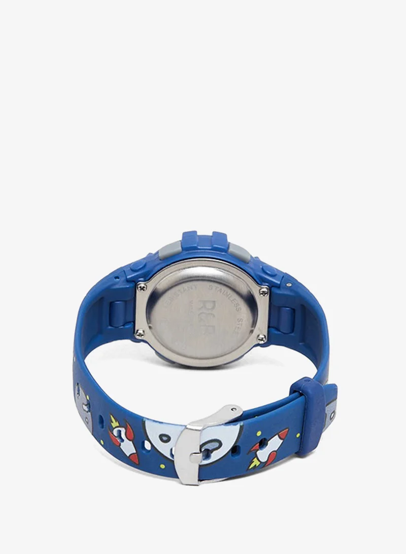 R&b Round Dial Digital Watch