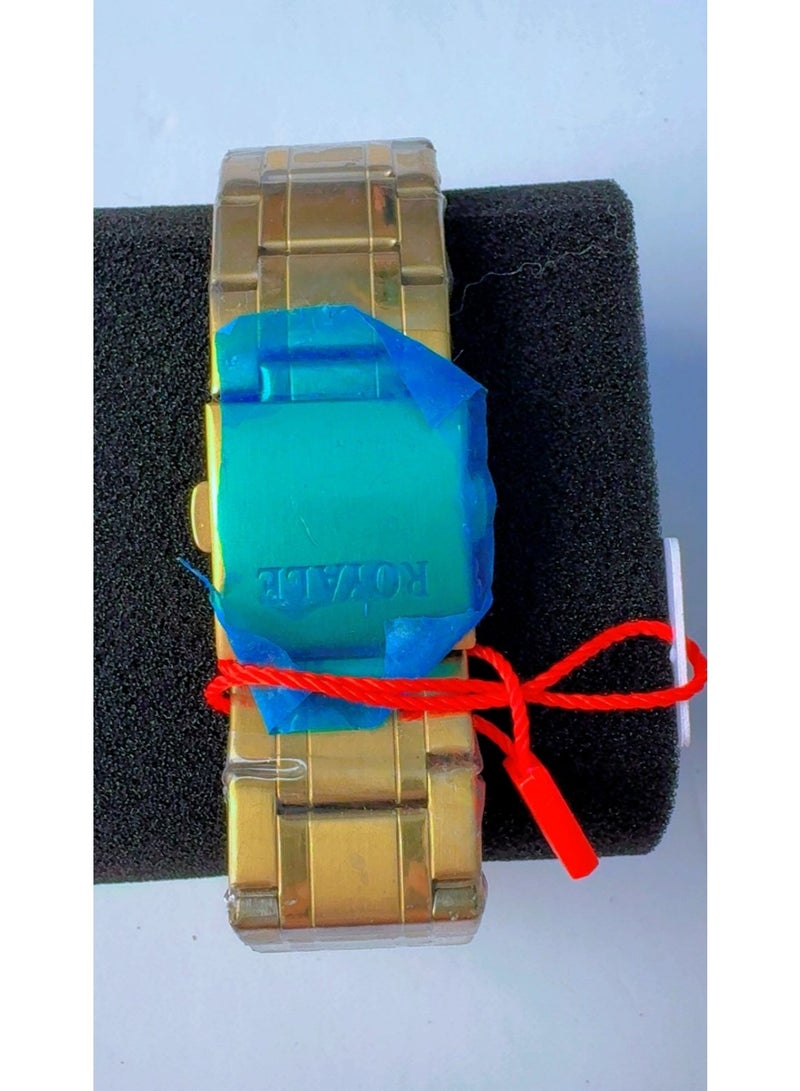 Royale Executive Men's Luxury Gold-Plated Stainless Steel Quartz Watch with Date Display - Image 2