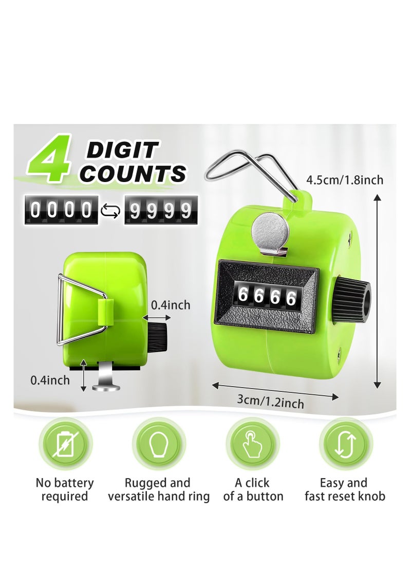 6 Pcs Clicker Counters, Handheld Manual Mechanical Tally Counter, 4-Digit Number Count Clicker Pitch Counter, Made of ABS Material, for Coaching, Golf, Office, Fishing and Stadiums Supplies - Image 3