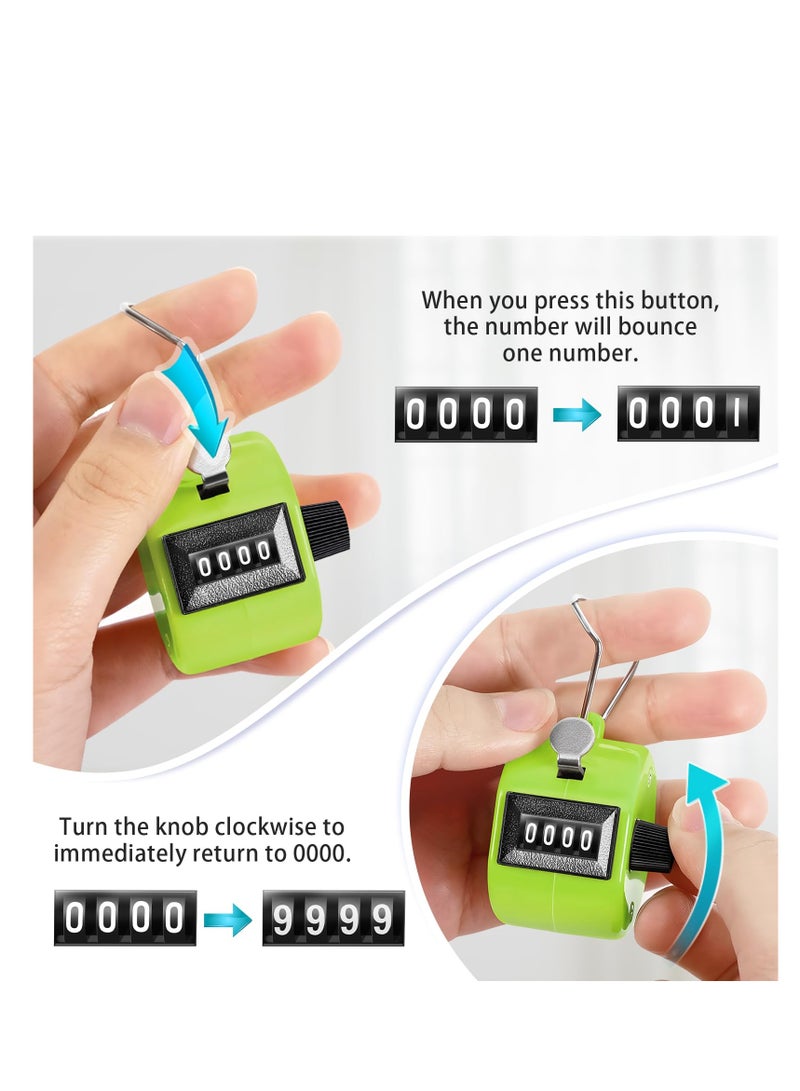 6 Pcs Clicker Counters, Handheld Manual Mechanical Tally Counter, 4-Digit Number Count Clicker Pitch Counter, Made of ABS Material, for Coaching, Golf, Office, Fishing and Stadiums Supplies - Image 4