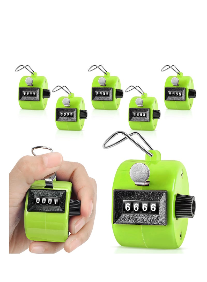 6 Pcs Clicker Counters, Handheld Manual Mechanical Tally Counter, 4-Digit Number Count Clicker Pitch Counter, Made of ABS Material, for Coaching, Golf, Office, Fishing and Stadiums Supplies - Image 1