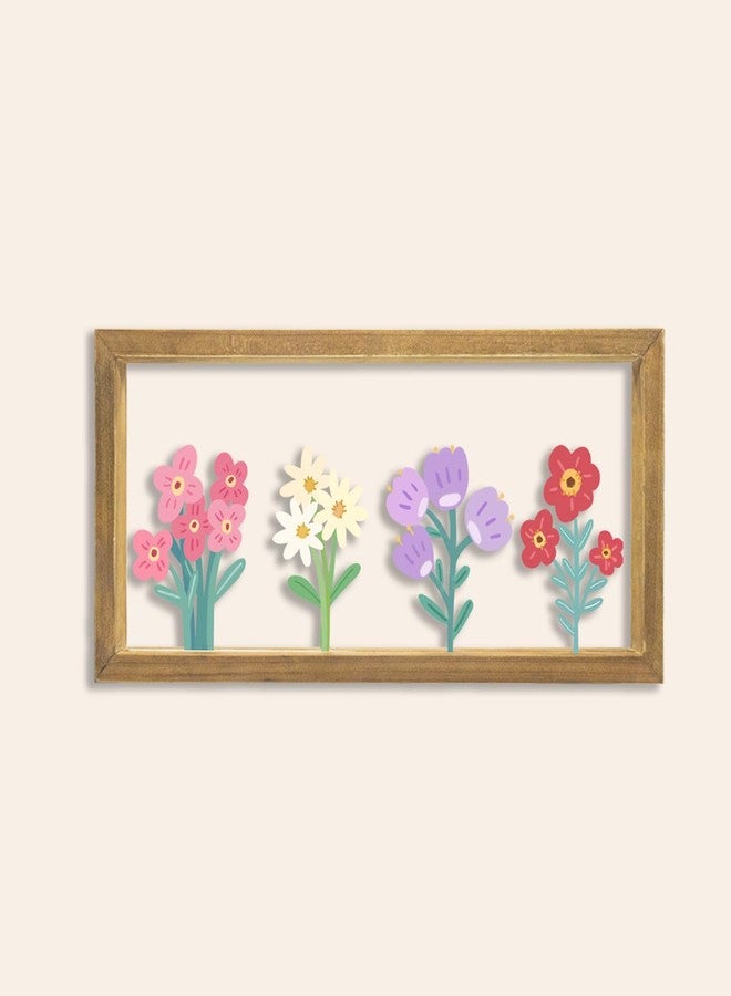 XORT Metal Flowers Wall Arts, Rustic Farmhouse 3D Metal Minimalist Flower Framed Wall Art for Living Room Bathroom Bedroom Dining Room Wall Decor, Housewarming Gifts Ready to Hang - Image 5