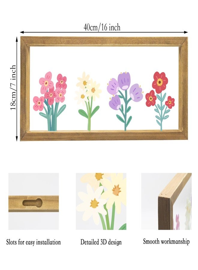 XORT Metal Flowers Wall Arts, Rustic Farmhouse 3D Metal Minimalist Flower Framed Wall Art for Living Room Bathroom Bedroom Dining Room Wall Decor, Housewarming Gifts Ready to Hang - Image 2