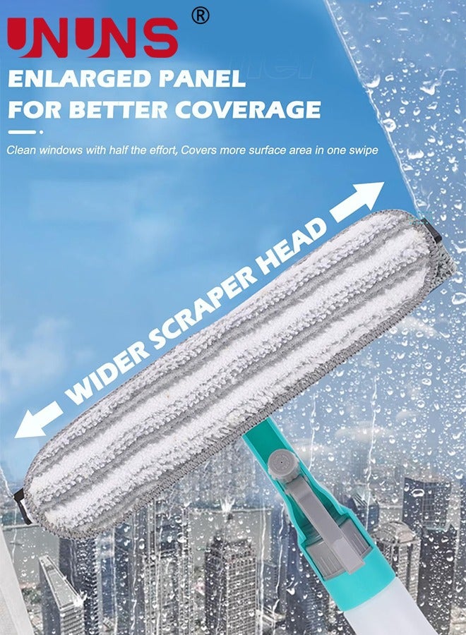 UNUNS Window Cleaning Squeegee Kit,Multifunction Window Cleaner Tool,4 in 1 Set with Spray Bottle,Rubber Squeegee and Microfiber Washer Head,Window Vacuum Squeegee Cordless  - Image 2