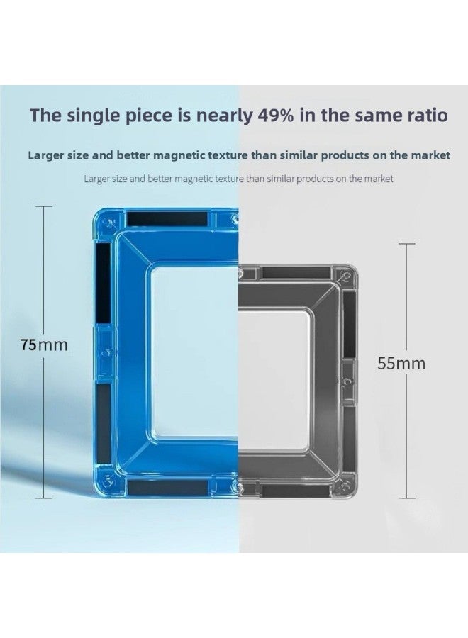 Toy Magnetic Pieces Magnetic Building Blocks Assembled Patch Magnetic Patch Plastic Color Window Magnetic Bar Discrete Pieces Strong Magnetic Pieces-color:7.5cm Super Large And Translucent [60psc Dinosaur + Pipe + Ball] Exquisite Chinese Color Box  - Image 3