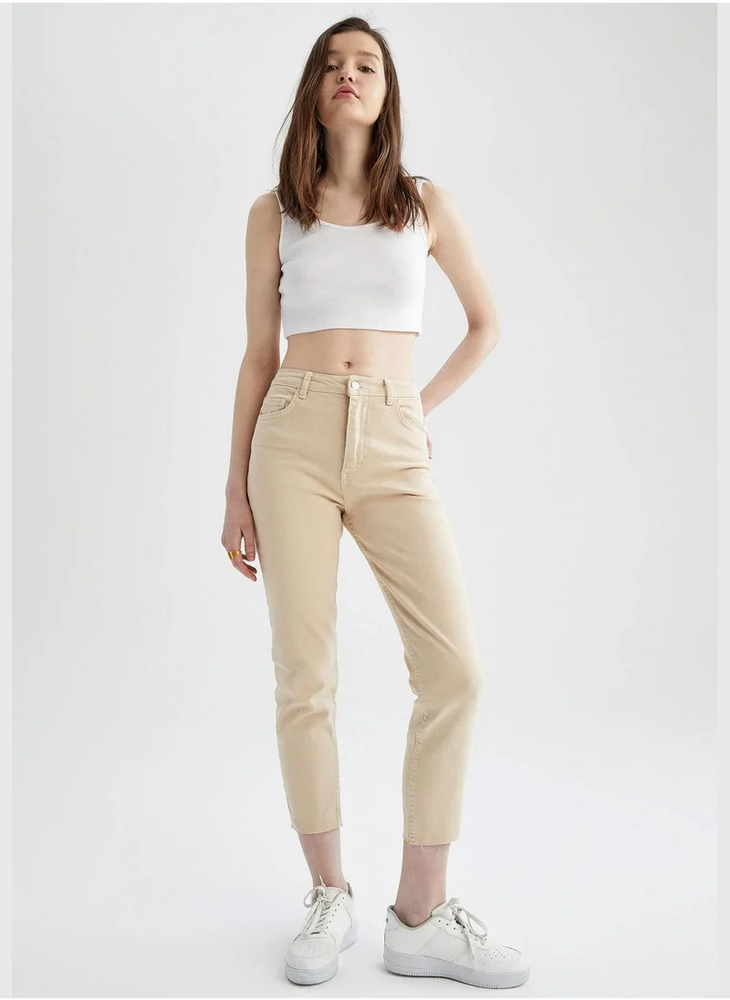 DeFacto Mom Fit High Waisted Crop Chinos