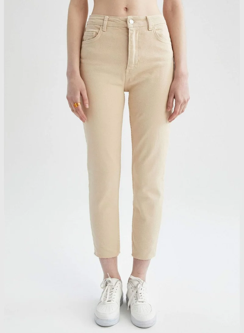 DeFacto Mom Fit High Waisted Crop Chinos