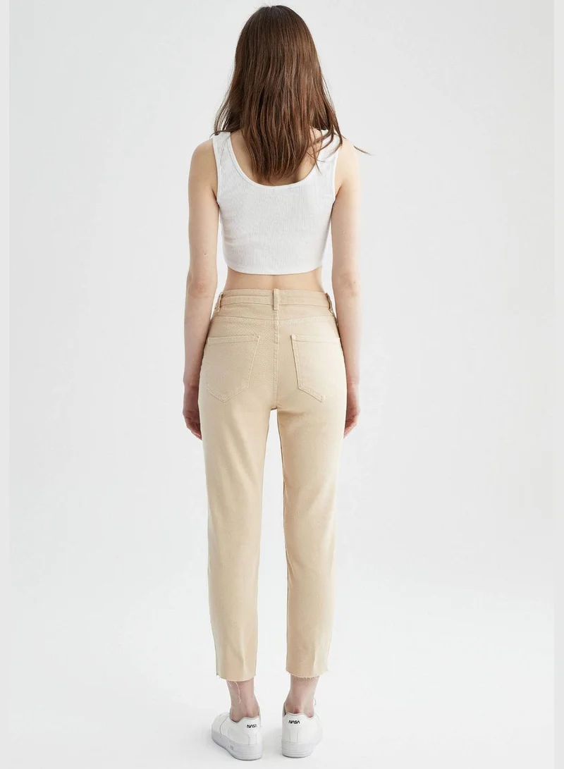DeFacto Mom Fit High Waisted Crop Chinos