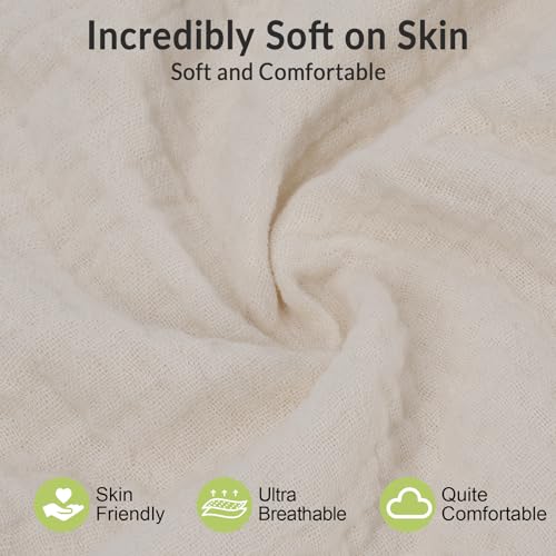 Wimist Toddler Pillowcases for 14"x20" Pillow 2 Pack, Muslin Small Toddler Baby Kids Travel Pillow Covers for Boys Girls with Envelope Closure (Beige & Pale Yellow, 14 x 20 Inch) - Image 5