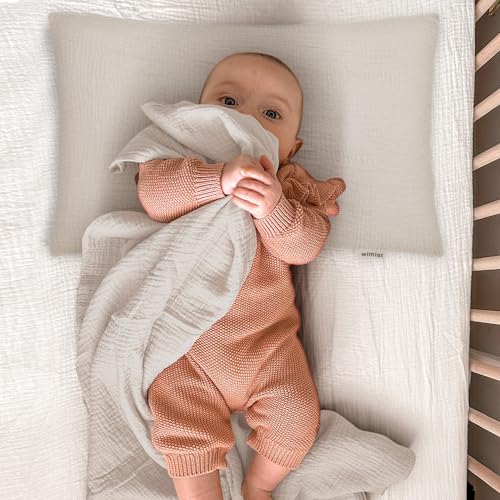 Wimist Toddler Pillowcases for 14"x20" Pillow 2 Pack, Muslin Small Toddler Baby Kids Travel Pillow Covers for Boys Girls with Envelope Closure (Beige & Pale Yellow, 14 x 20 Inch) - Image 3