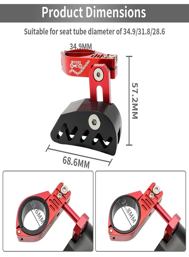 MUQZI Chain Guide, Aluminum Alloy Bike Chain Guide Mountain Bike Chain Deflectors Adjustable MTB Cycle Single Crankset Bicycle Chain Protector, Red - Image 3