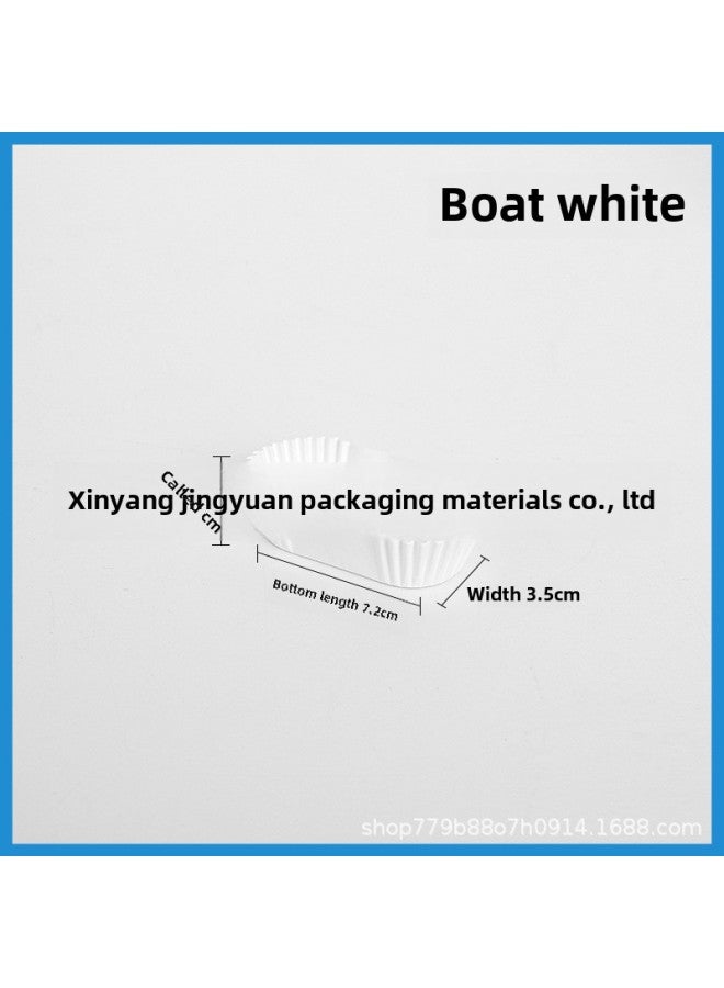 Cupcake Paper Holder Snow Mei Niang Cookie Chocolate Bread Pad Paper Baking Mafen Cup Round Oil-proof Base-Specifications:Small Boat-shaped White Bottom 7.2cm