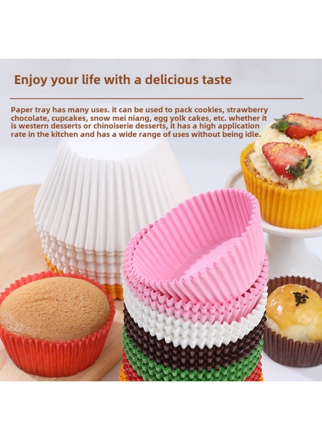 Cupcake Paper Holder Snow Mei Niang Cookie Chocolate Bread Pad Paper Baking Mafen Cup Round Oil-proof Base-Specifications:Small Boat-shaped White Bottom 7.2cm